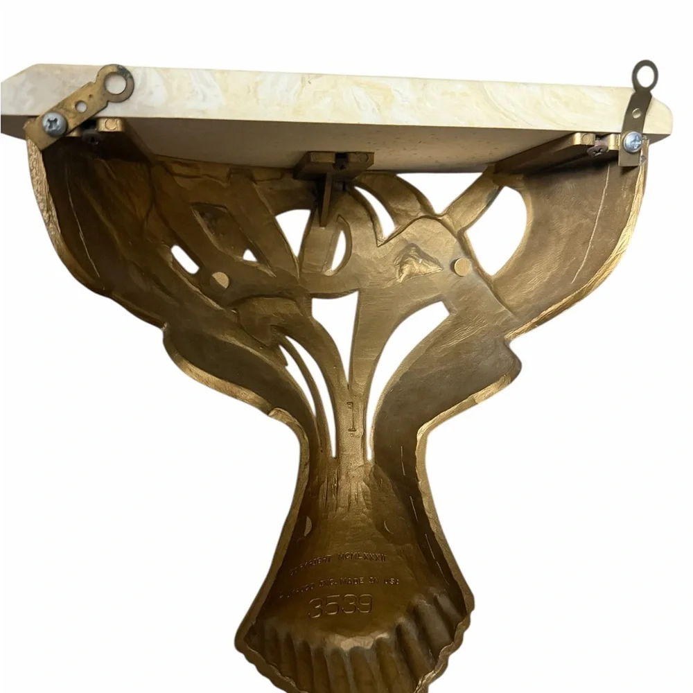 Syroco Gold Wheat Sheaf Wall Shelf Decor